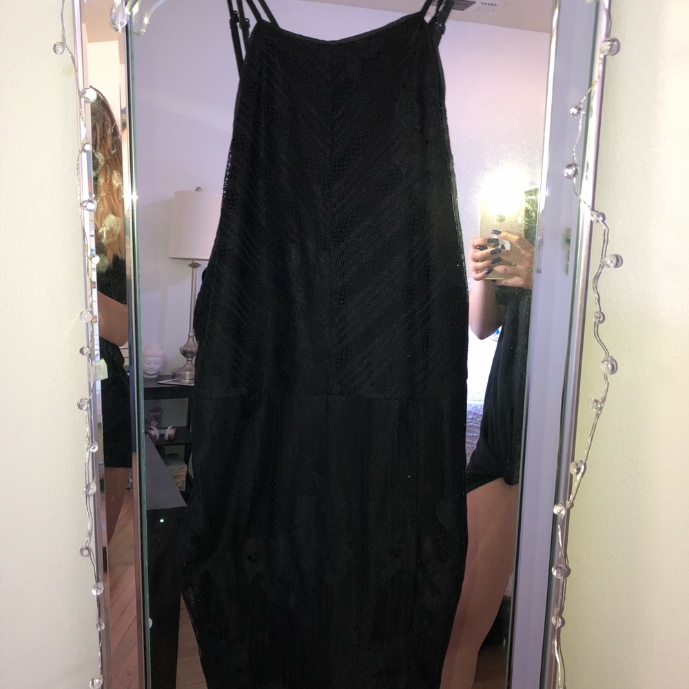 Lace open back dress